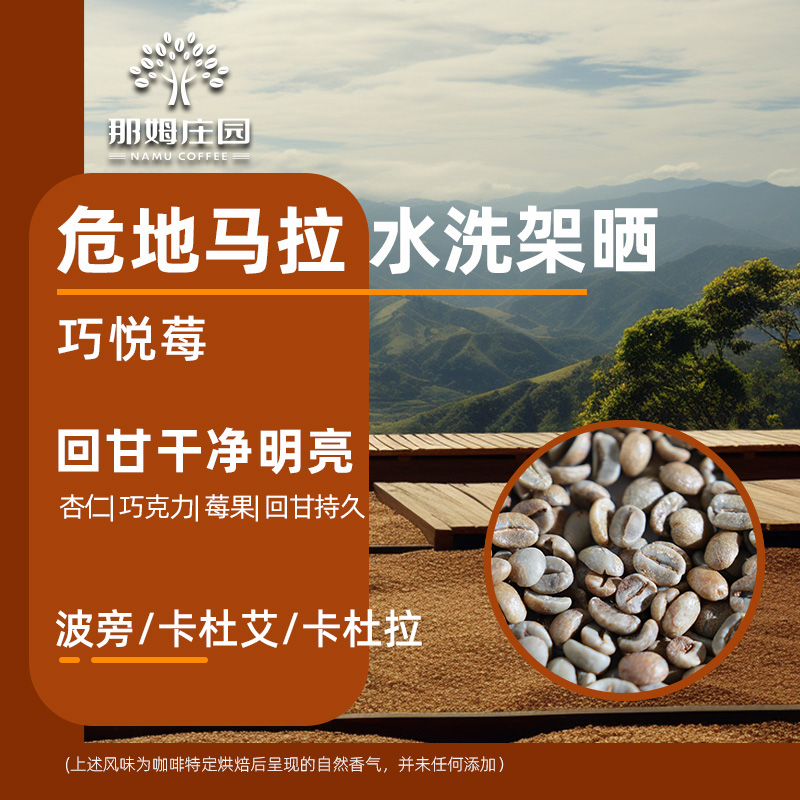 新产季巧悦莓 危地马拉薇薇特南果水洗精品咖啡生豆原料可代烘焙