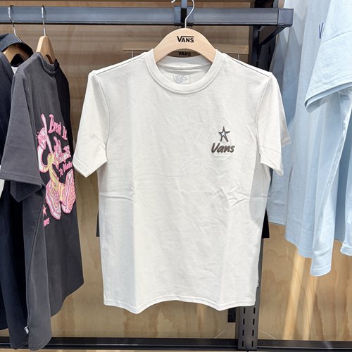 VANS范斯白色短袖T恤男女同款圆领印花百搭休闲运动VN000TN0EN9