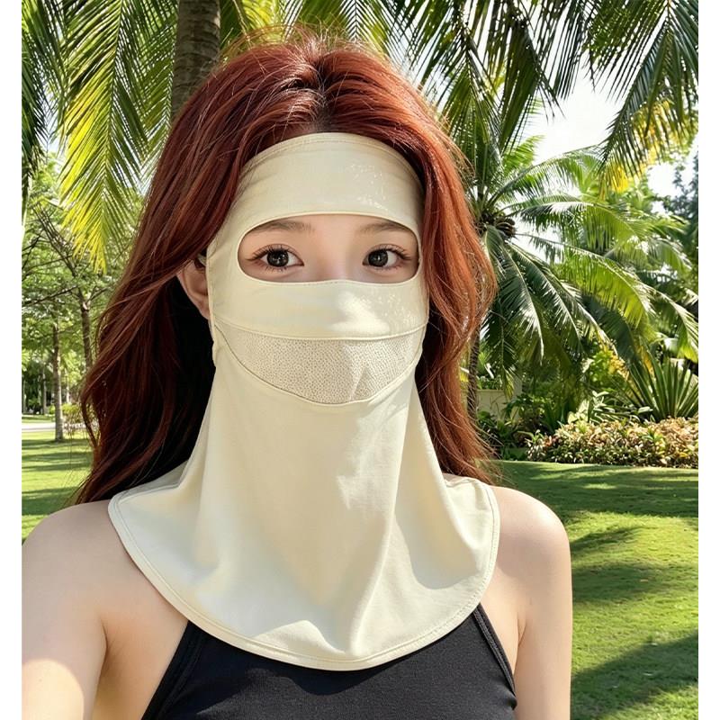 2026新款透气脸罩女夏季骑行护颈防晒面罩可全脸抗UV冰丝口罩