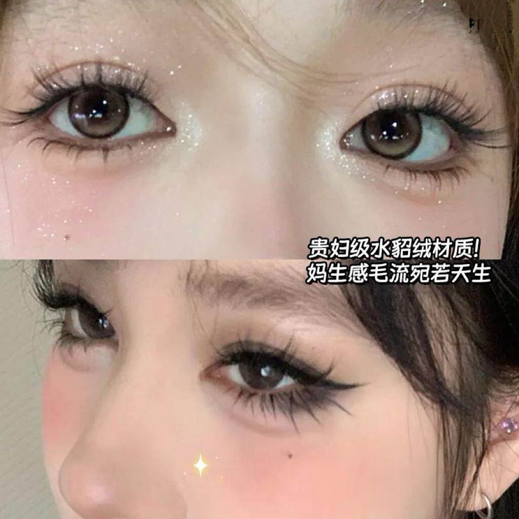假睫毛20款5新自然免胶水自粘2彷睫毛婴真儿绒超细软CQL分段式眼