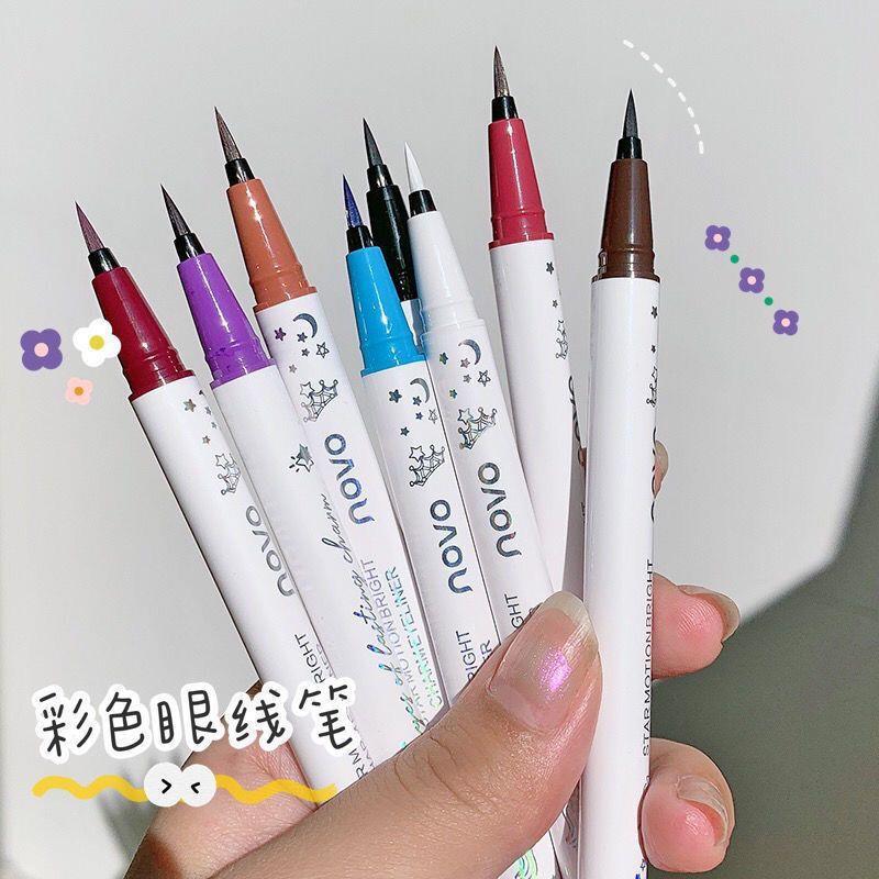 推荐novo白色眼线笔防水持久不晕染初学者彩色眼线液笔胶棕