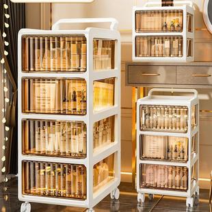 日本进口化妆品收纳柜桌面护肤品收纳盒梳妆台防尘置物架一体柜