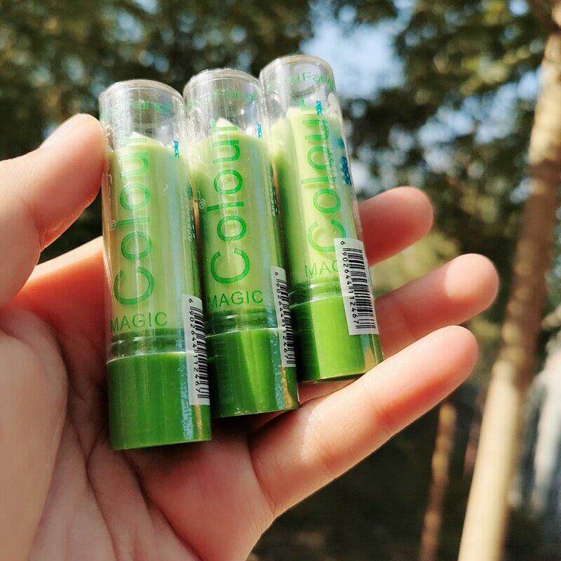 恒芳魔幻玫红色变色口红保湿滋润不易沾杯学生温变绿色护唇唇膏女