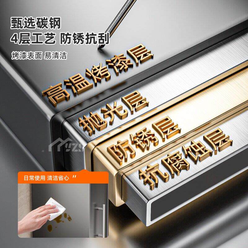 抽拉式调QVD味料物品置架面厨房家用台多能功收纳盒多层窄边架子