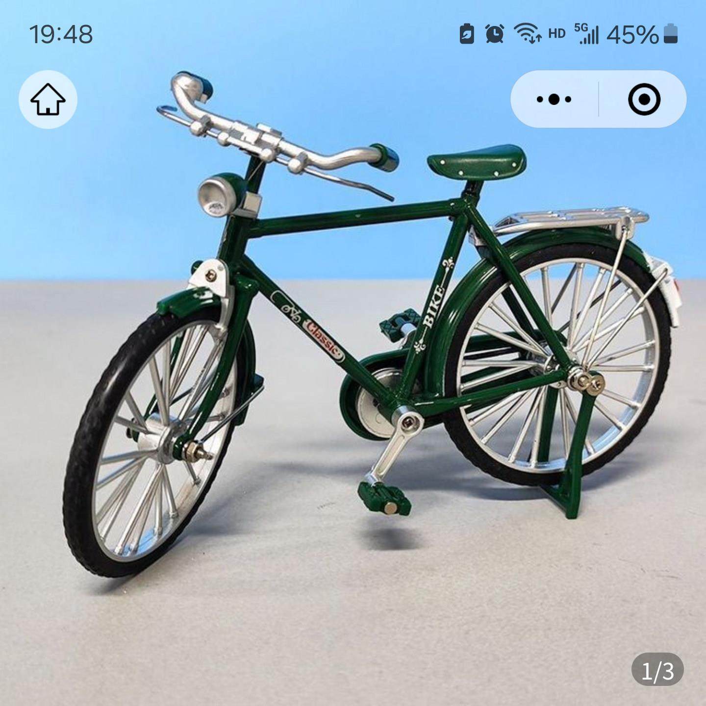 珊菲彤二八大杠自行车彷真合金车模型凤凰牌单车儿童拼装玩具摆件