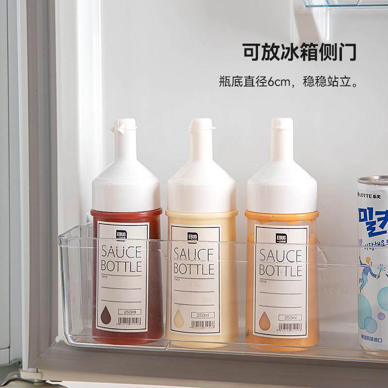 日本挤盖酱瓶商用食品级酱汁瓶番AOE茄沙拉瓶装挤压瓶塑料带子分