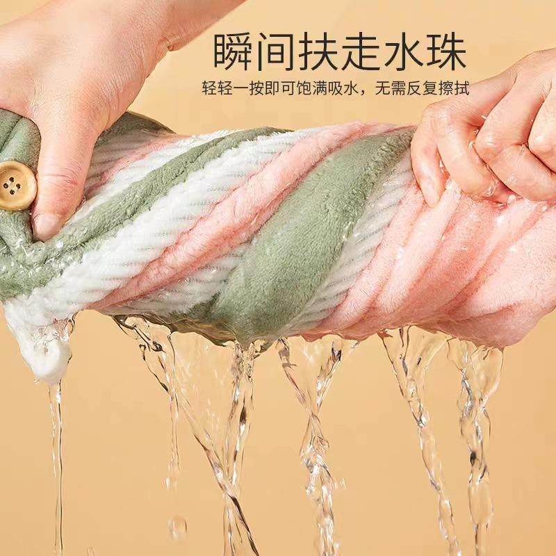 加厚强吸水速干双层珊瑚绒浴帽干发帽包头发毛巾发帽