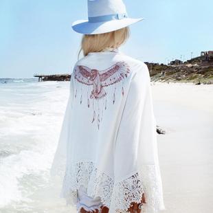 沙滩比基尼海边搭外套衣衫 泳衣裙镂空风 新款 女度假外罩衫 防晒开衫