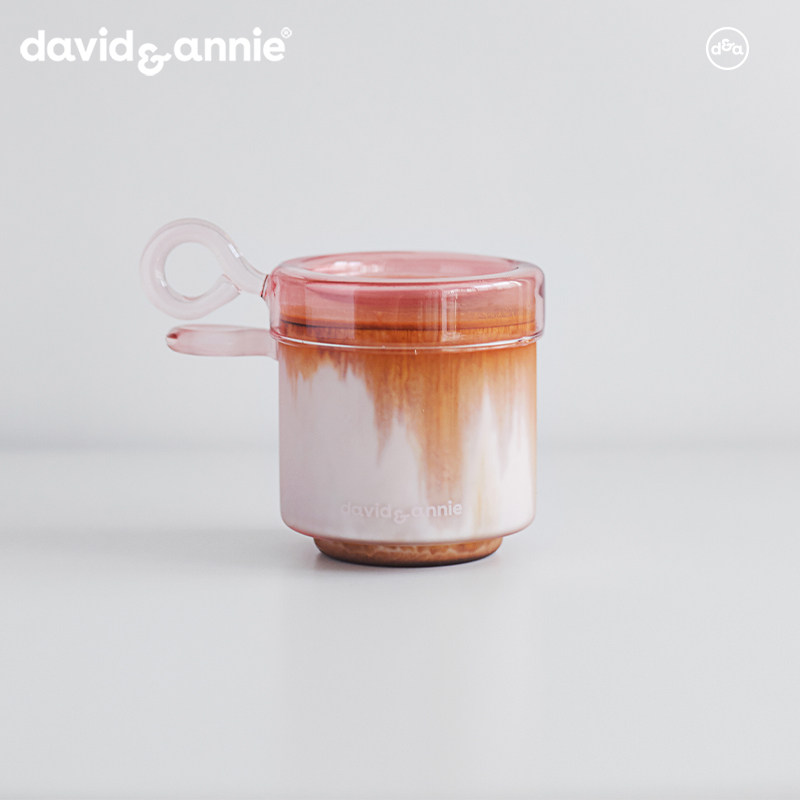 davidannie玻璃杯带盖创意咖啡杯