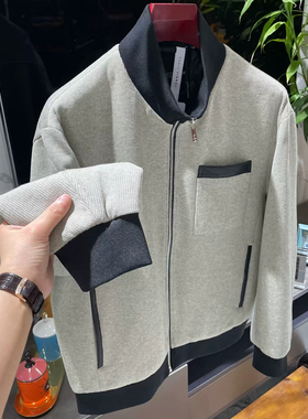 24男装轻奢潮流时尚立领超轻针织羽绒服休闲保暖夹克鹅绒灰色外套