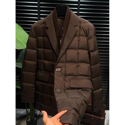 68331秋冬季男士新品围巾领可拆卸中长款羽绒服潮流百搭高级感酷