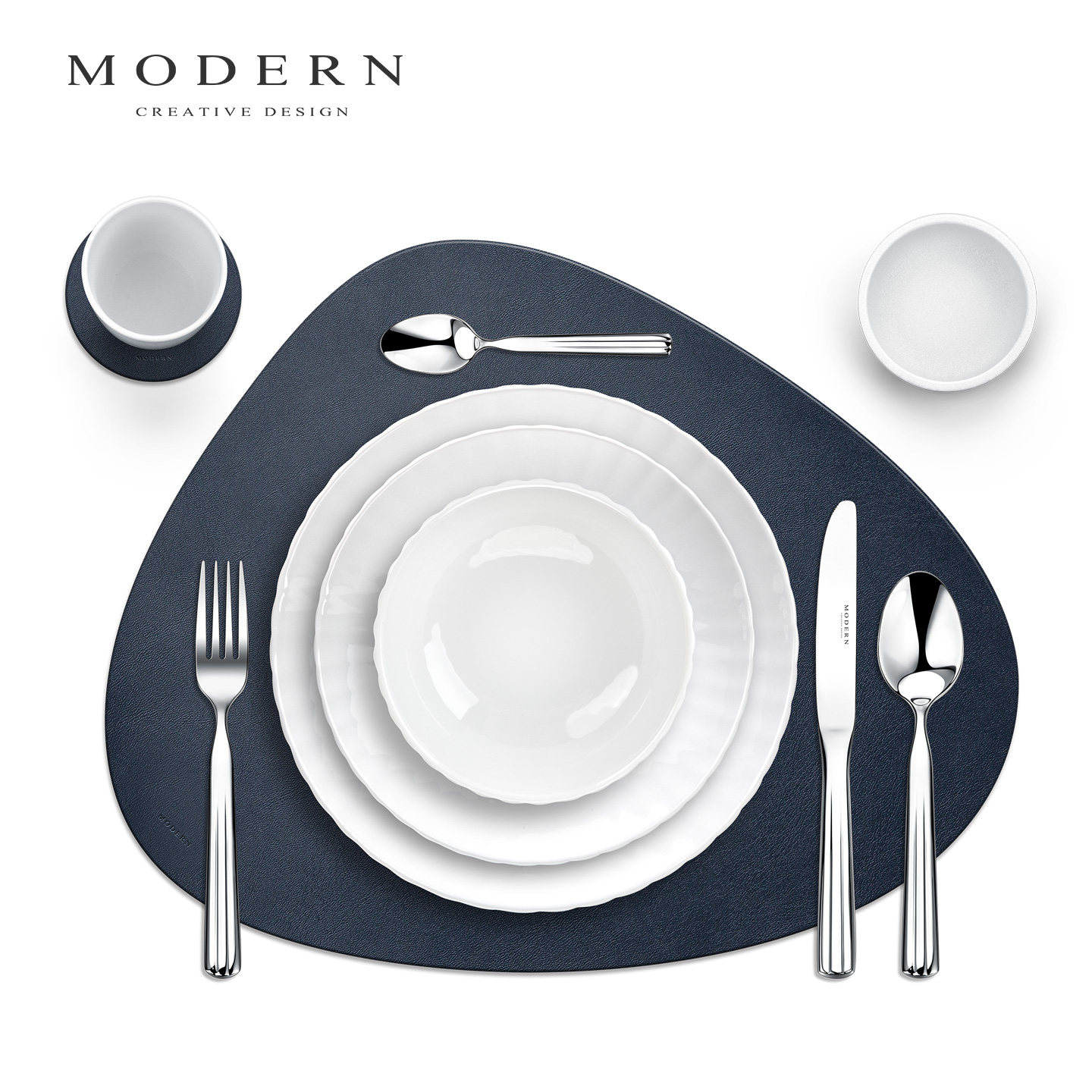 摩登MODERN北欧高级双面皮革餐桌隔热垫高级感防水防油西餐杯垫