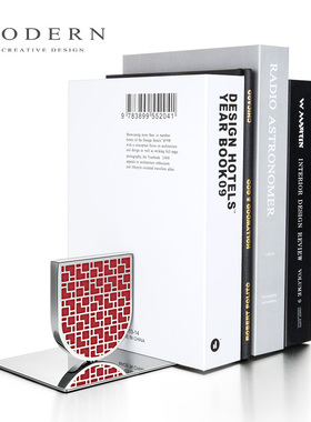 MODERN轻奢新中式创意书立工艺品摆件样板房简约书挡板书架刻字