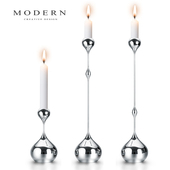 摩登MODERN轻奢不锈钢手工抛光水滴烛台摆件高端家居餐桌装 饰礼品