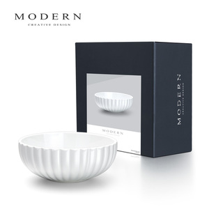 摩登MODERN轻奢硬质白瓷餐具碗盆家用高级感凉拌粉面盘乔迁礼品