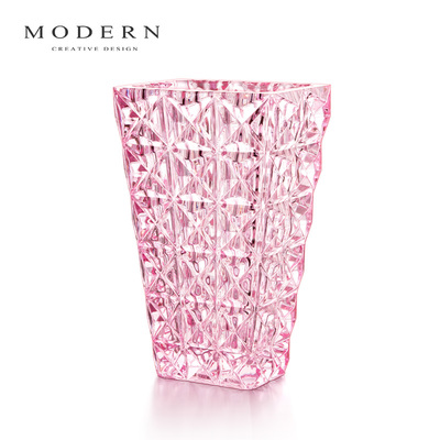 摩登MODERN轻奢粉色透明花瓶