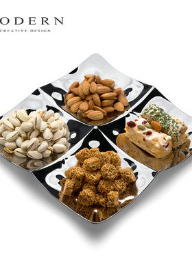 摩登MODERN欧式餐桌水果盘创意轻奢小吃碟糖果干果坚果分格托盘