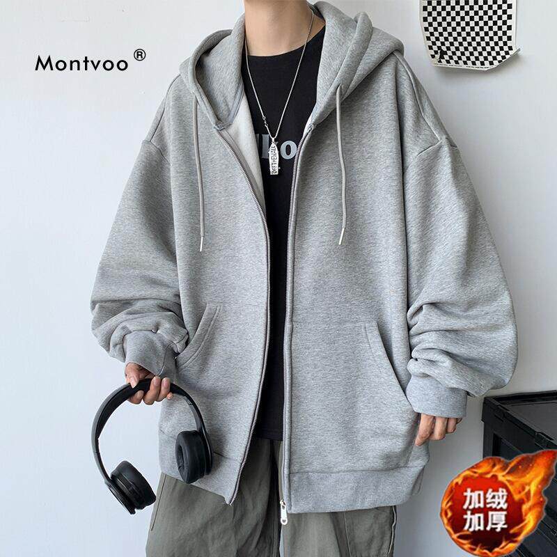 카디건 스웨트 셔츠 남성 후드 봄 가을 겨울 캐주얼 루즈 다재다능한 솔리드 컬러 탑 스포츠 재킷 트렌디 브랜드 재킷