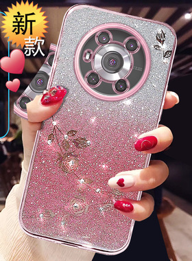 适用于荣耀magic3手机壳新款华为honor魔术3至尊版保护套女5G全包ELZ一AN20防摔majic3pro曲屏创意网红高级钻