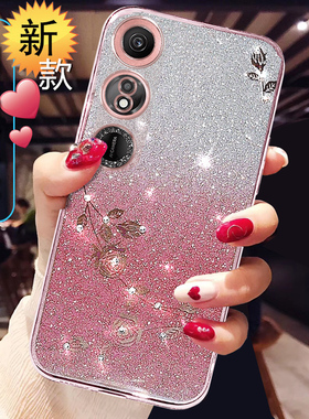 适用于荣耀畅玩40手机壳新款奢华为畅完40plus保护套女款RKWDY一AN00全包防摔畅玩40S硅胶软外壳潮透明钻5G薄