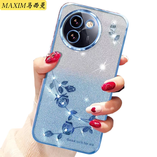 适用vivoy200i手机壳女新款防摔viv0y200T硅胶保护套5G高档V2354A全包vovi200I透明闪钻软外壳奢华53DA创意t