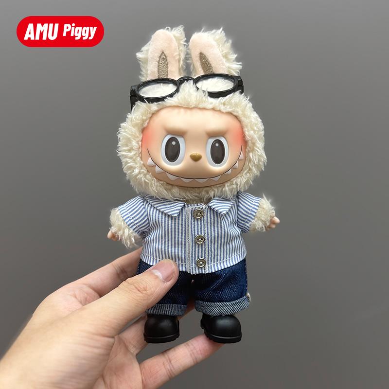 拉布布娃衣玩偶正品labubu娃衣大夏日同款衣服套装拉布布一三代搪