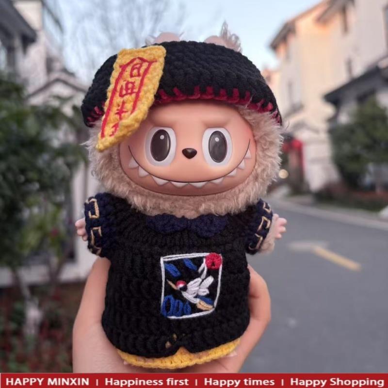 拉布布娃衣玩偶正品labubu孙悟空衣服拉布布娃衣冬天v1糖胶一代娃