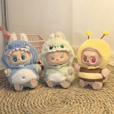 labubu娃衣官方正品17cm衣服一代二代坐坐派对盲盒挂件拉布布鲨鱼