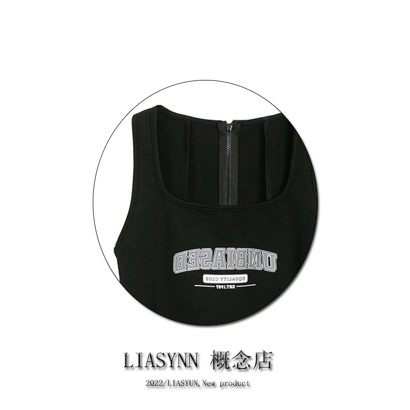 Liasynn sling Sweet vest female summer short bottom bottom bottoming and fashionable letter printing outside wearing clothes Liasynn sling Sweet vest female summer short bottom bottom bottoming and fashionable letter printing outside wearing clothes
