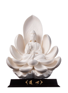陶瓷佛摆件莲心观音菩萨像