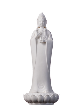 陶瓷摆件立莲座观世音菩萨像佛