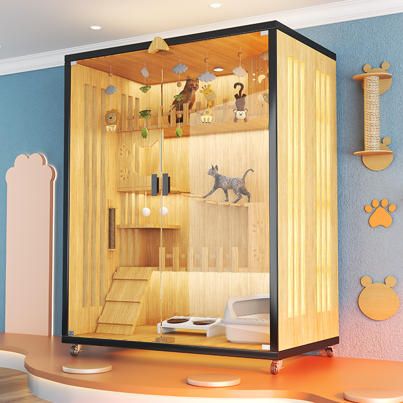 猫窝四季通用猫别墅猫笼子超大自由空间一体猫舍猫柜家用室内猫屋