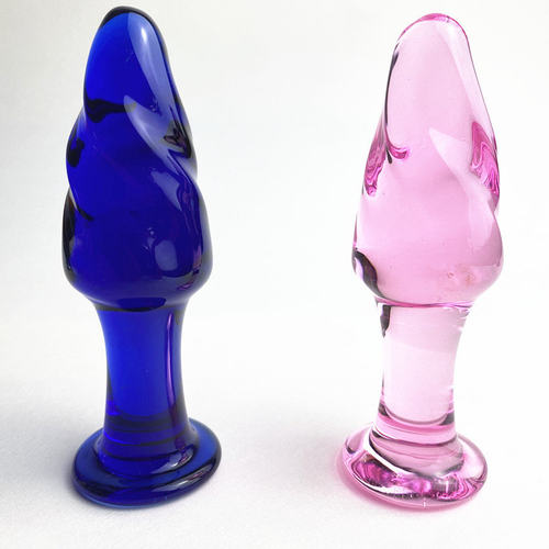 Small glass female utensil, glass anal plug, glass dildo, m