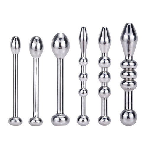 Stainless steel connected bead horse eye masturbator, metal