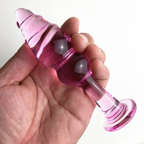Small glass female utensil, glass anal plug, glass dildo, m