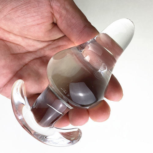 Large glass female utensil, glass anal plug, glass dildo, m