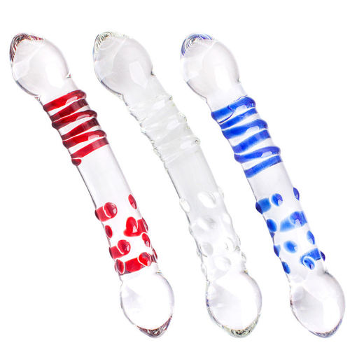Crystal dildo, large particle thread imitation, genuine and