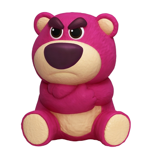 【自营】野兽王国玩具总动员草莓熊熊抱哥小型搪胶存钱罐手办礼物