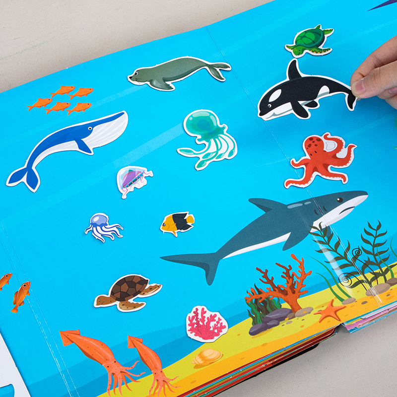 磁力贴儿童益智全景汽车交通工具贴纸2岁3幼儿早教书拼贴磁吸玩具