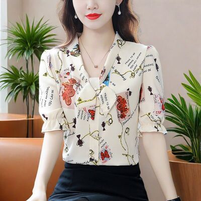 高档真丝衬衫女短袖女2026夏季新款洋气设计感桑蚕丝百搭显瘦上衣