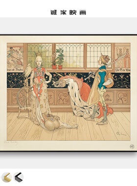 Carl Larsson卡尔·拉森瑞典艺术家小众挂画大师水彩画客厅装饰画