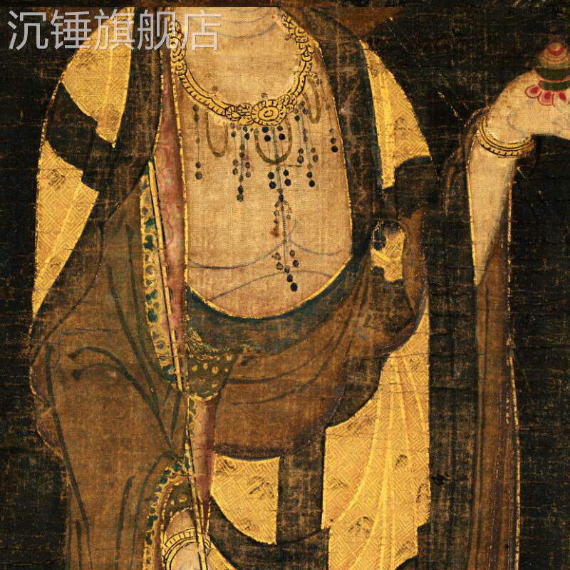 新款地藏菩萨画像地藏王佛像禅意装饰画佛堂走廊过道壁画古画仿古