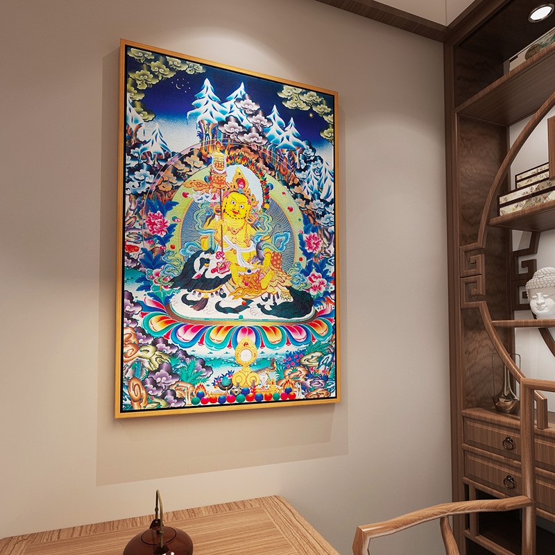 文殊菩萨藏式千手观音佛像装饰画黑财神释迦摩尼唐卡挂画玄关壁画