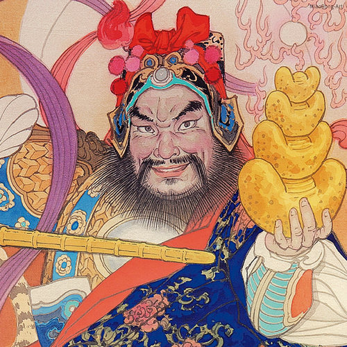 新款武财神赵公明画像供奉财神爷神像招财壁画新中式玄关装饰画