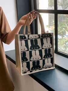 帆布包女大容量手提购物袋2024新款包包卡通大包包休闲单肩托特包