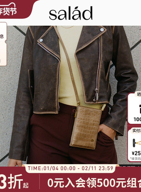 SaladCrunchy手机包时尚简约斜挎包小巧轻便女式卡包休闲包港风