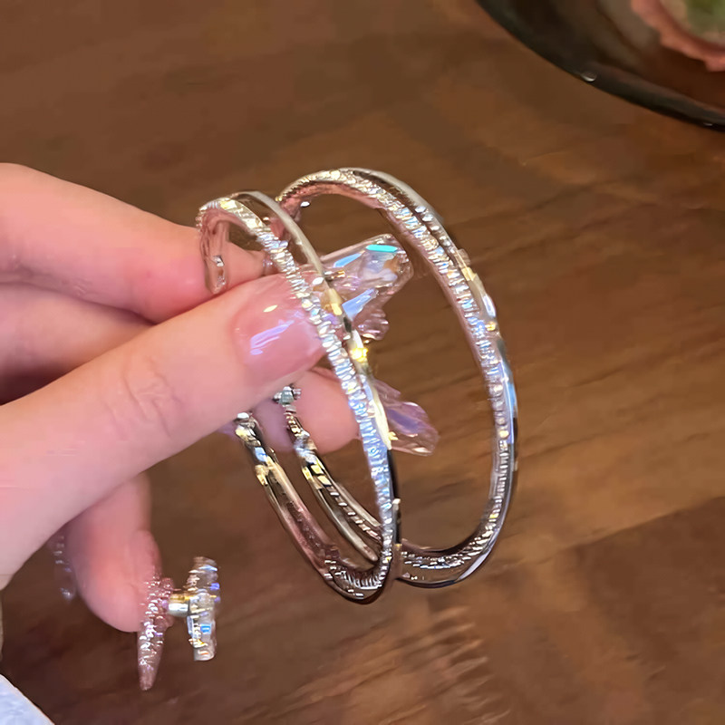 超闪双层大圈圈耳环女新款独特