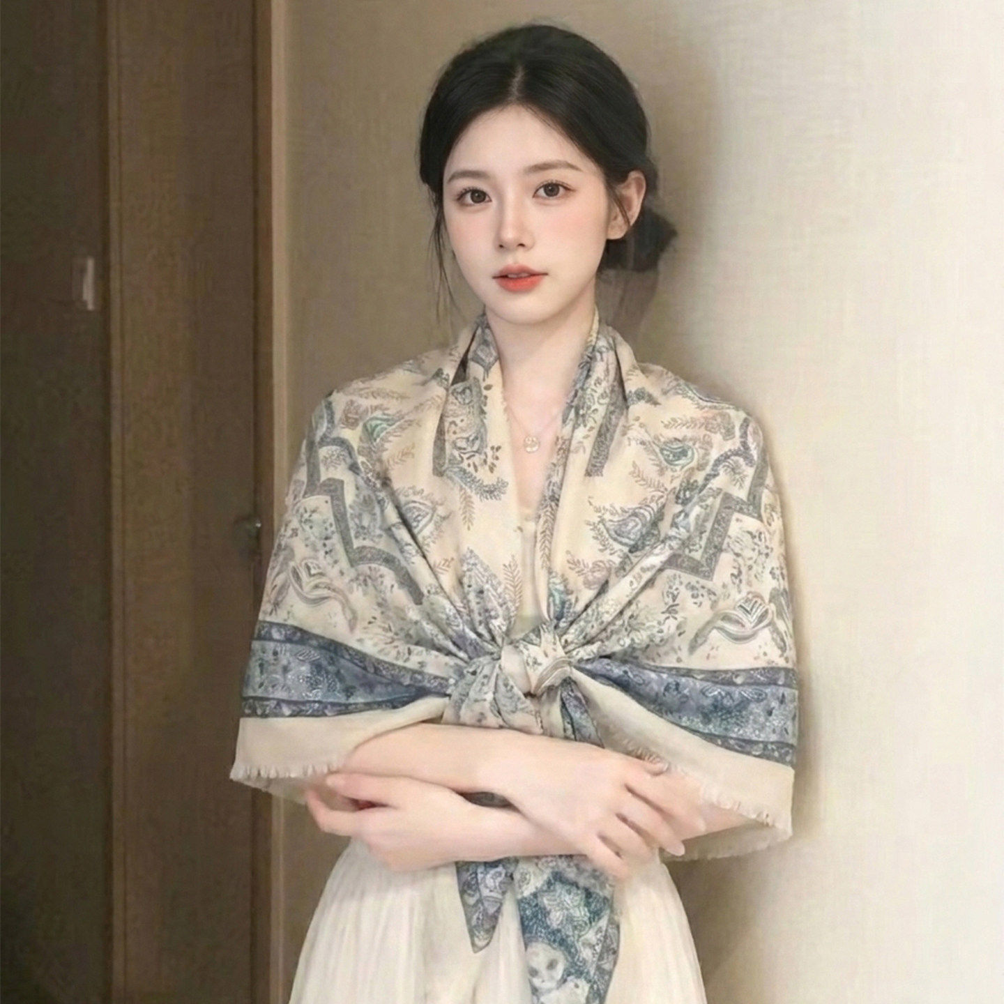 复古风空调房保暖披肩外搭女夏季