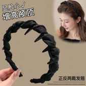 last 洗脸头箍 高级感洋气时尚 kiss 黑色齿梳发箍女高颅顶2026新款