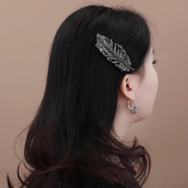 金枝玉叶闪钻树叶发梳女新款 高颅顶插梳侧边发夹好看 发夹子头饰